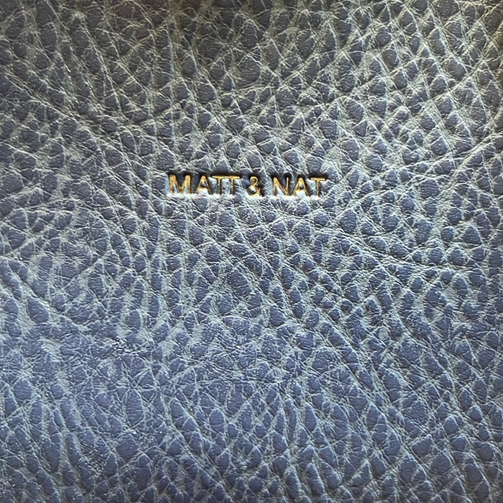 EUC Matt & Nat Cornflower Blue Vegan Leather Recycled Shoulder Purse - Picture 4 of 8